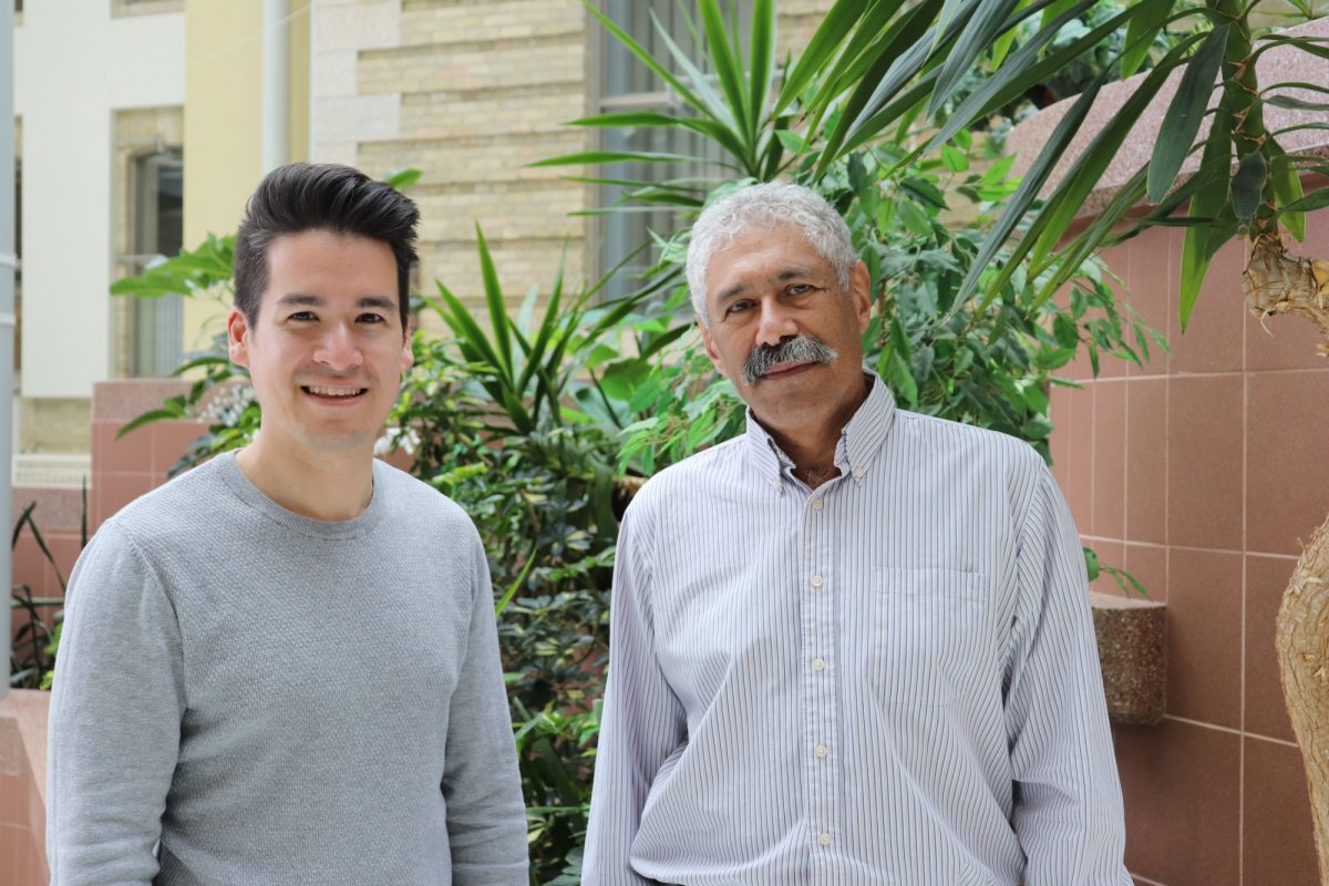 Dr. Liam O'Neil, assistant professor of internal medicine and immunology, left and Dr. Hani El-Gabalawy, professor of internal medicine and immunology and Endowed Rheumatology Research Chair, right.