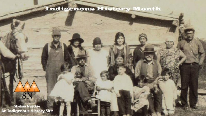 Old photo featuring an Indigenous family for Indigenous History Month.