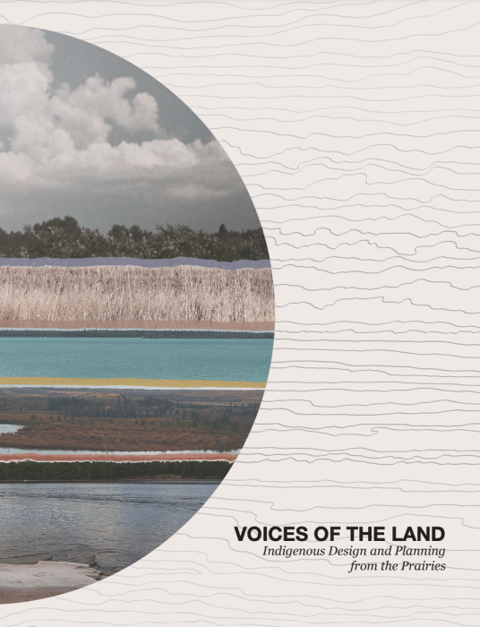 Front cover of Voices of the Land with landscape.