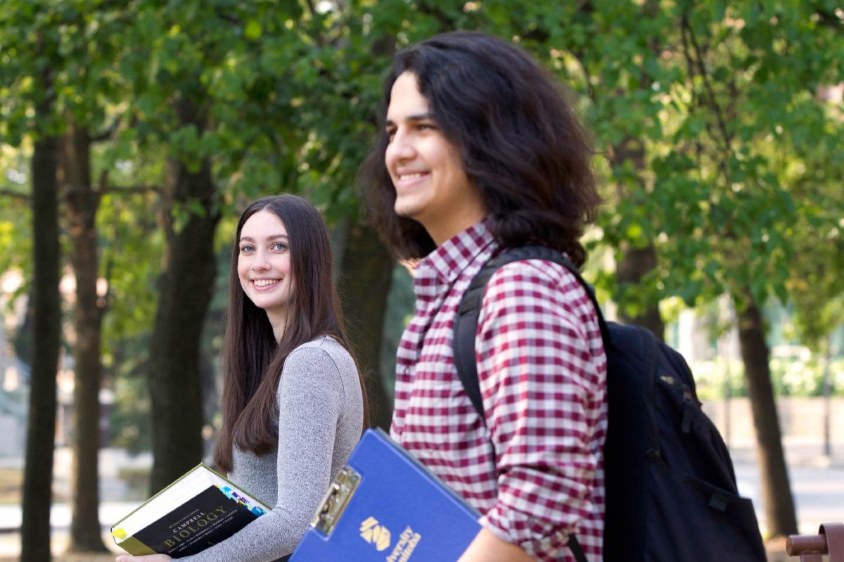 Students walking