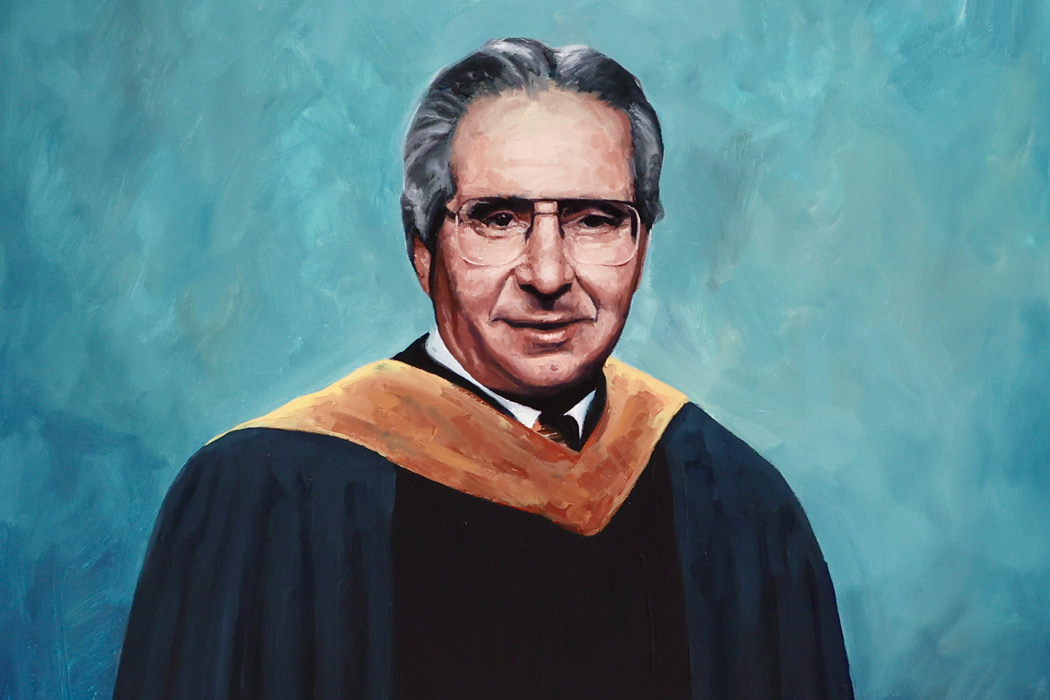 The painted portrait of Dean Emeritus Dr. Garland Laliberte