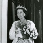 Queen Elizabeth II in 1959 in Manitoba.
