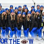 Blue Bombers Cheer and Dance Team 2022 Faculty of Law Research and Graduate Studies Assistant Lexa Moorehouse back-row middle (4th from left). Photo credit j.burzphotography