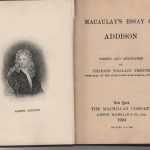 Macaulay’s Essay on Addison, a book owned by Marshall McLuhan