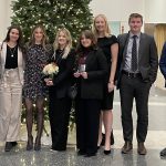 Vickar Business Law students at the 2022 VIBE Awards (Far left) Elise Janzen, Jenna Symons, Emily Palmer, Johanna Thiessen, Julia Beal, Alli Knox, Connor Jonsson.