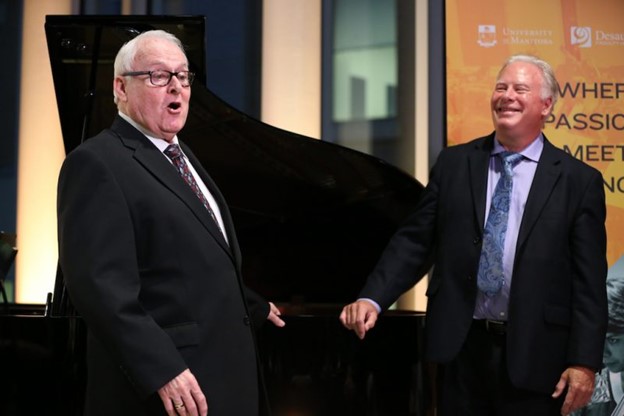 Marcel Desautels performing at the official opening of the Desautels Faculty of Music’s new, state-of-the-art facilities in September 2017