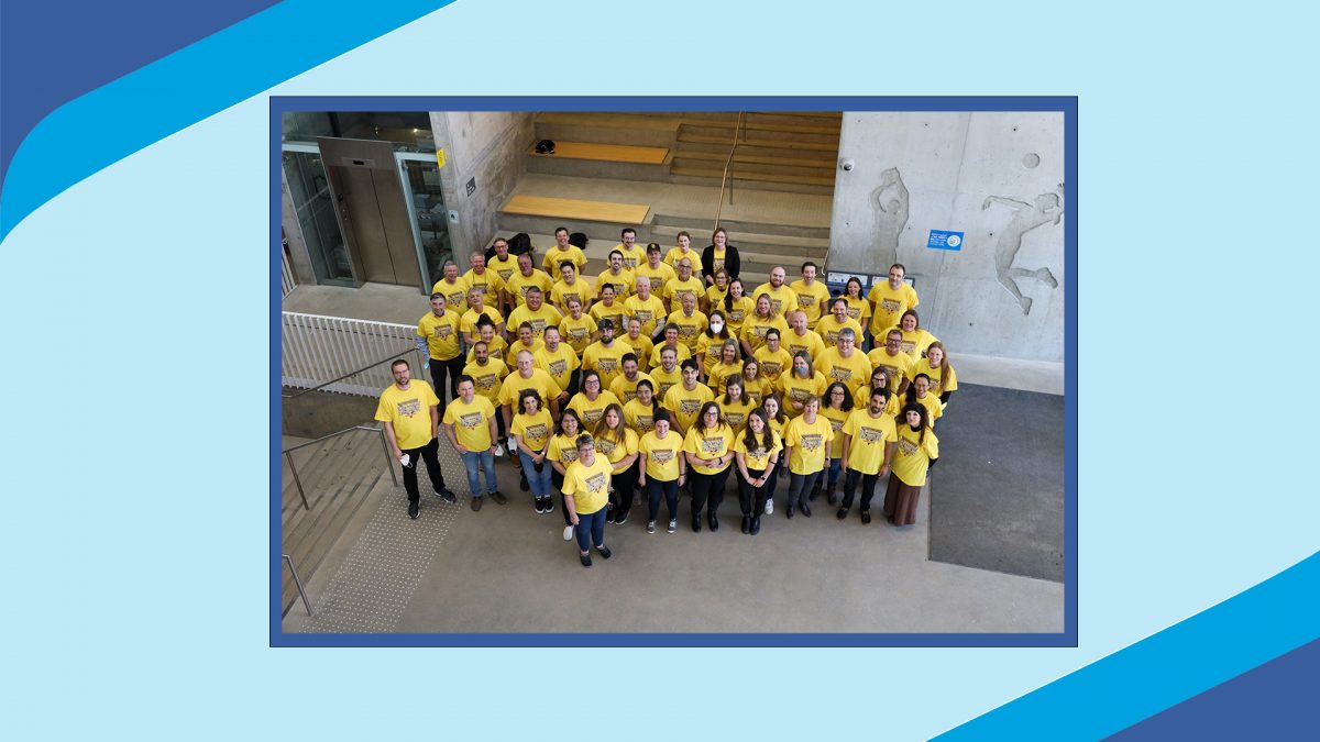 Photo graphic of the yellow t-shirt day gathering