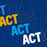 Graphic with the word "ACTION" repeated in different colours.