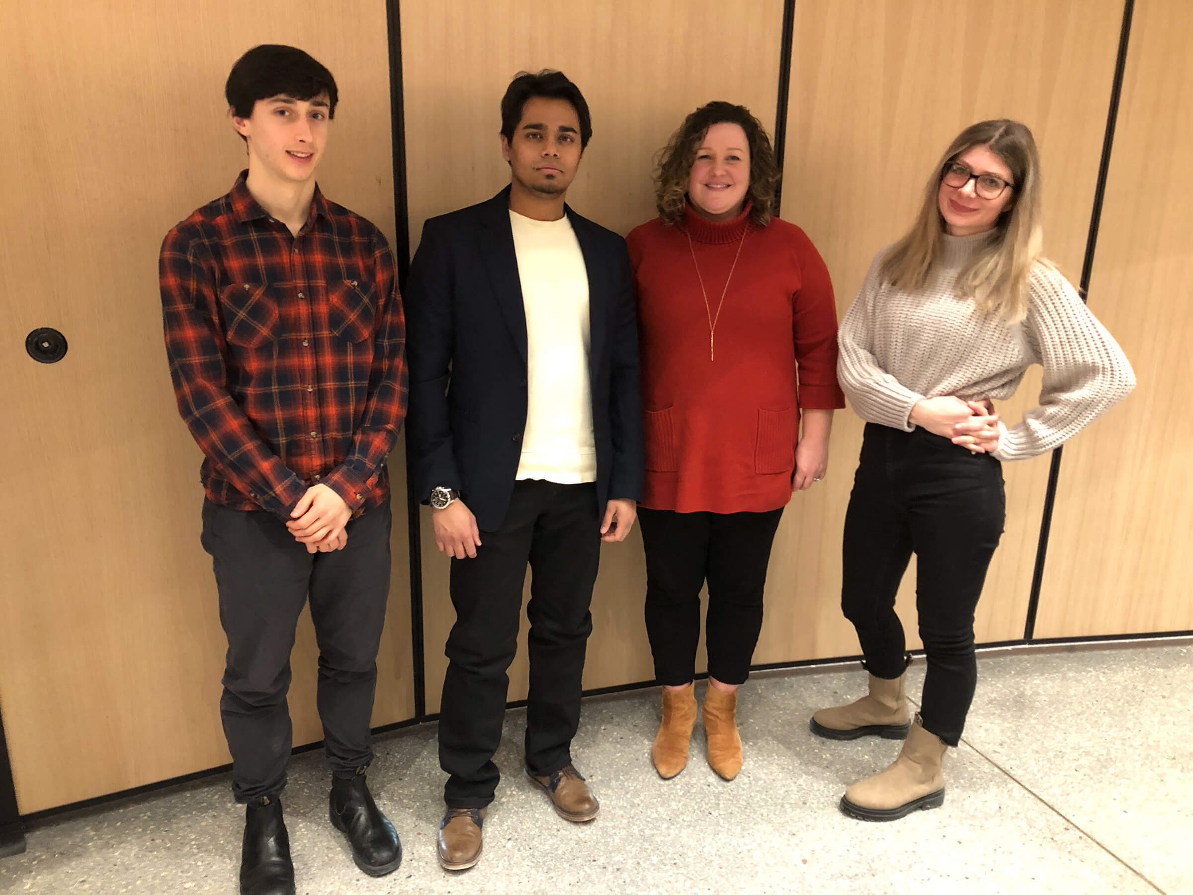 Sprint to Innovate participants. From left to right: Unai Apraiz Zenon, Rayhan Bhuyan, Janine Carmichael, Nataliia Magola