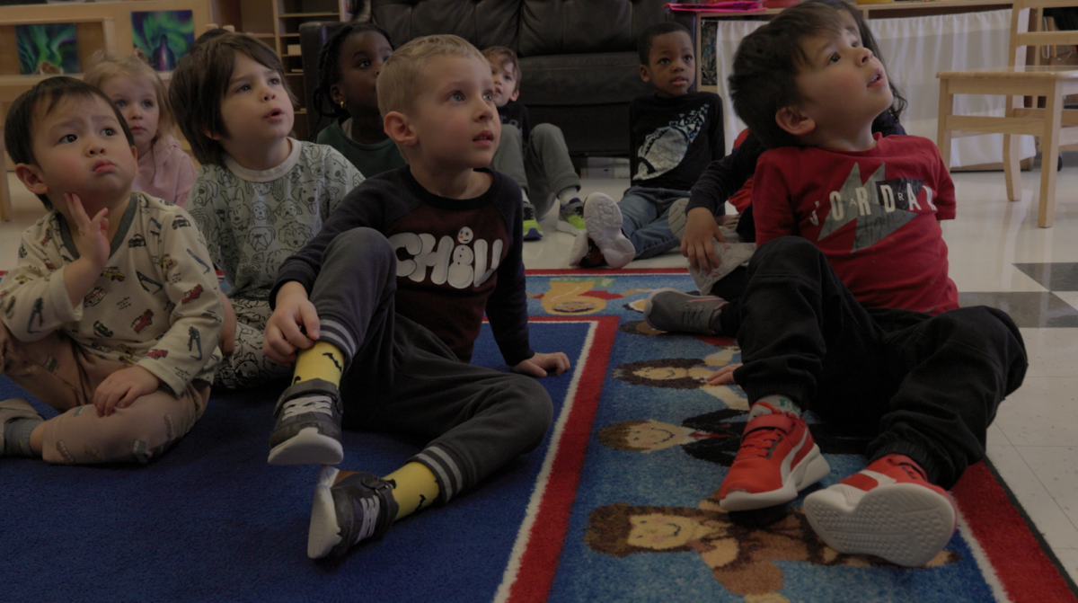 Children at Campus Children’s Centre during I Love to Read month at UM's Fort Garry campus.