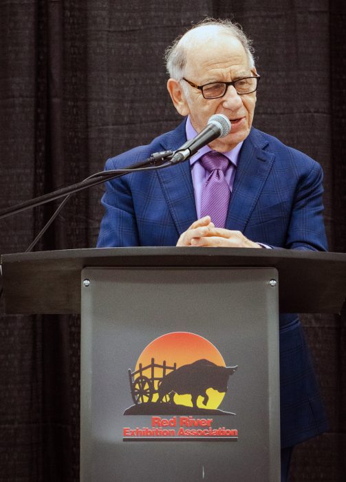 Dr Michael Eskin speaks at the Manitoba Agricultural Hall of Fame ceremony