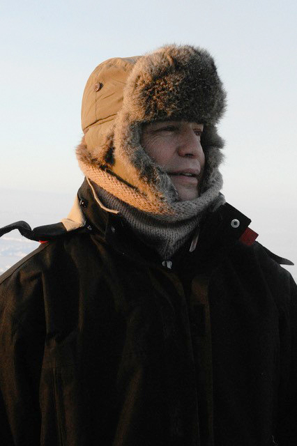 Dr. Klaus Hochheim on Arctic sea ice during one of his many research expeditions.