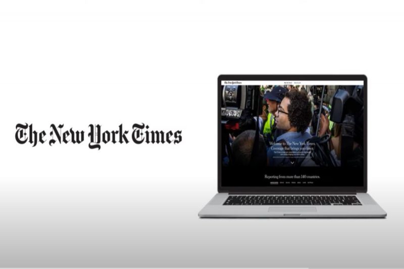 Laptop with New York Times subscription