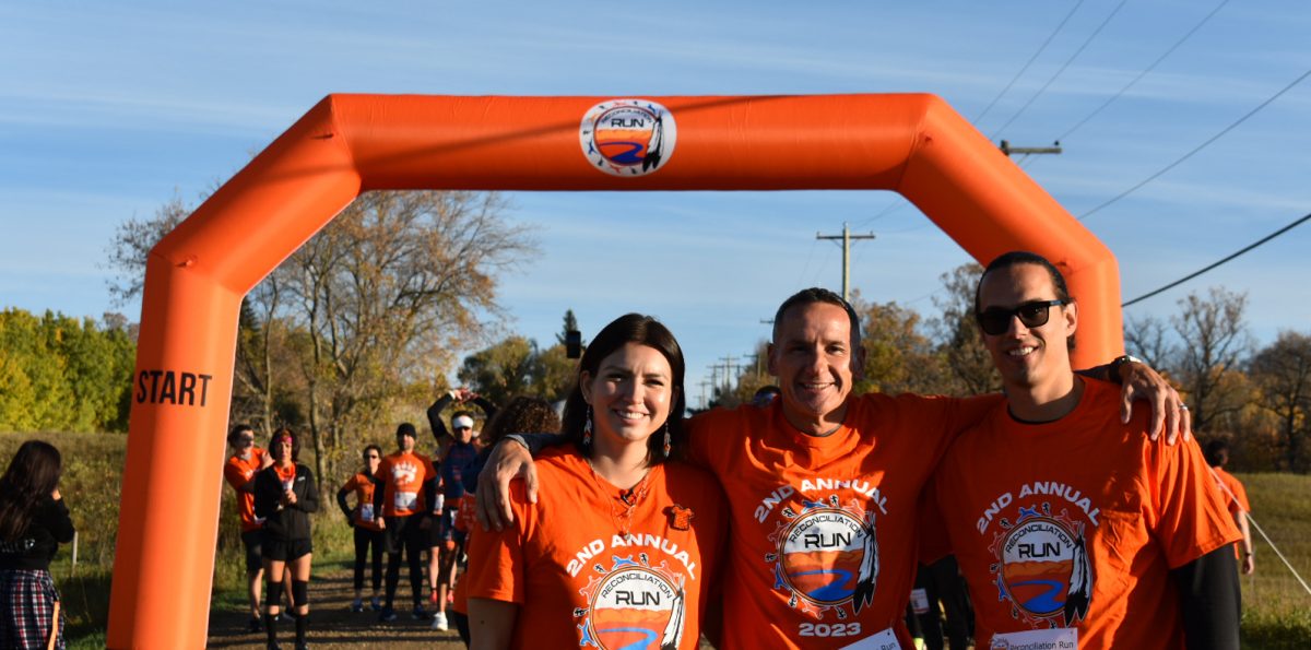 Left - Right: Tréchelle Bunn (1L), Kevin Chief (former MLA, Point Douglas), Josh Gandier (1L).