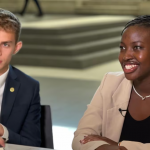 University of Manitoba Students' Union vice-president Liam Pittman and president Tracy Karuhogo say the union is working with the university to make sure students know AI apps like ChatGPT should only be used with their instructors' approval. (Randall McKenzie/CBC)