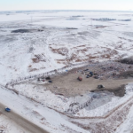 An aerial view of the Prairie Green landfill in the rural municipality of Rosser in Manitoba. A new Probe Research poll suggests two percentage points separate those who support a search of the landfill for the remains of two Indigenous women (47 per cent), compared to those who don't (45 per cent). (Trevor Brine/CBC)