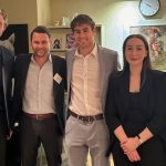 Left to right: Ryan Hall (1st place team), Aaron Challis [JD/2012] (Fillmore Riley), Nicholas Nudler (1st place team), Rebecca Penner and Jamie Robertson (runners-up).