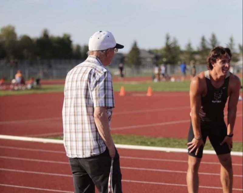 Alex Gardiner at the track with Seb Regnier