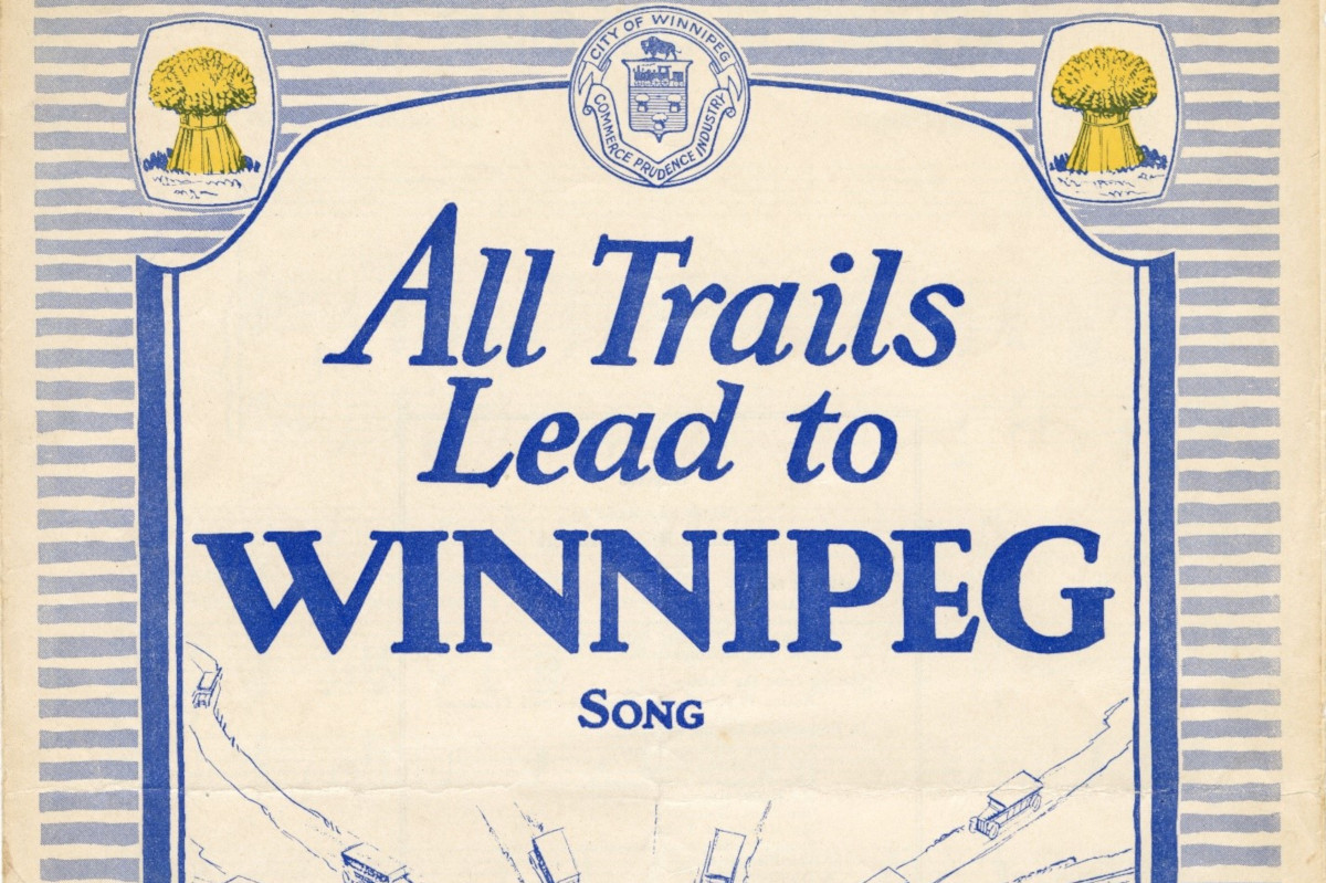 Song sheet cover showing title "All trails lead to Winnipeg"