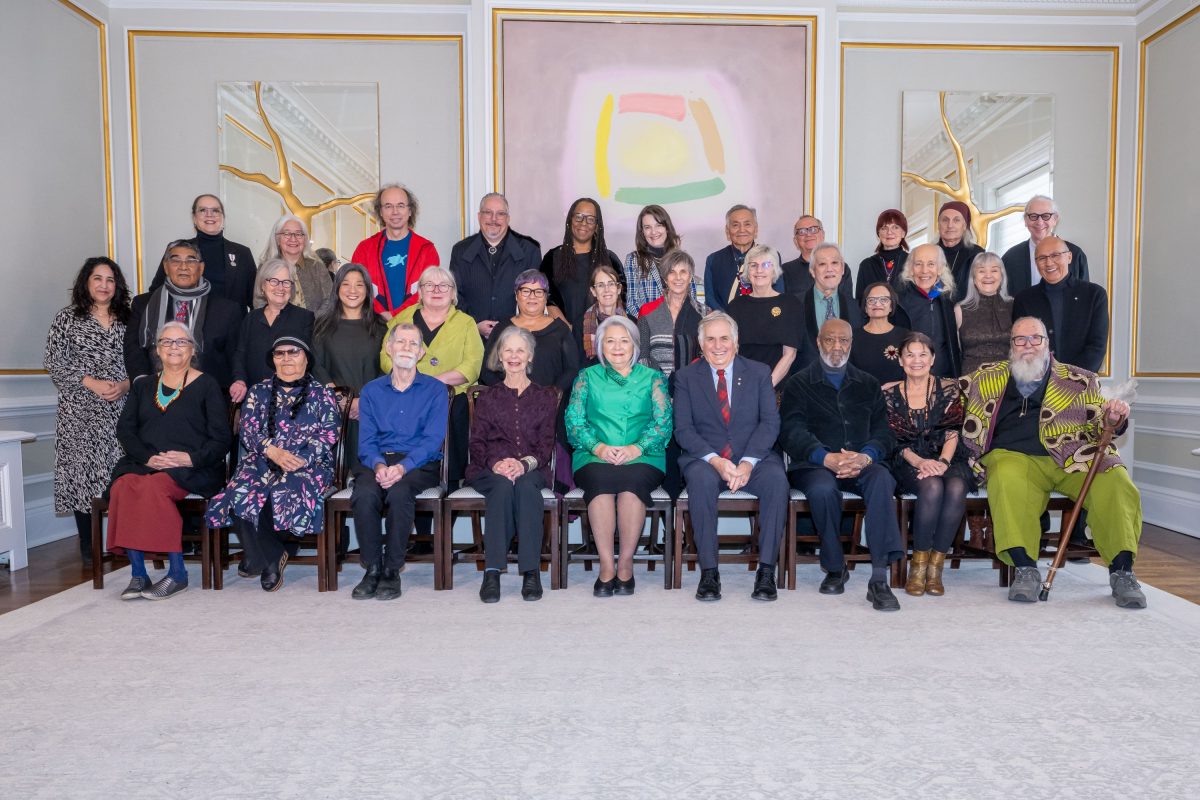 Group photo of Governor General's Award recipients in Rideau Hall.