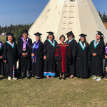 Dr. Maria Cheung, Associate Dean, Undergraduate with Cree Nation Child and Family Caring Agency / Opaskwayak Cree Nation Child and Family Services’ Bachelor of Social Work cohort graduates.