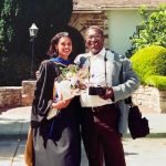 Delia Douglas at her PhD graduation with her father, Lawrence Fitzroy Douglas