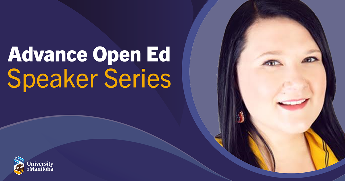 Kayla Lar-Son photo presenting for Advance Open Ed speaker series.