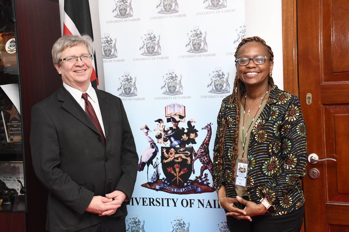 Dr. Keith Fowke and Dr. Marianne Mureithi at the University of Nairobi celebrating the BCDI award.