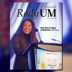 Dr. Tito Daodu speaks at a podium in the cover image of RadyUM magazine.