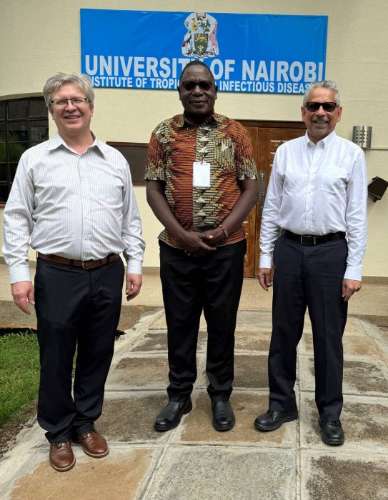 Dr. Keith Fowke and Dr. Mario Pinto at visit UM partner labs at the University of Nairobi.
