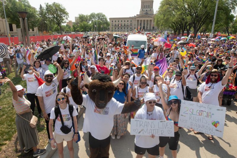 Photo from UM community at 2023 Pride Winnipeg Parade