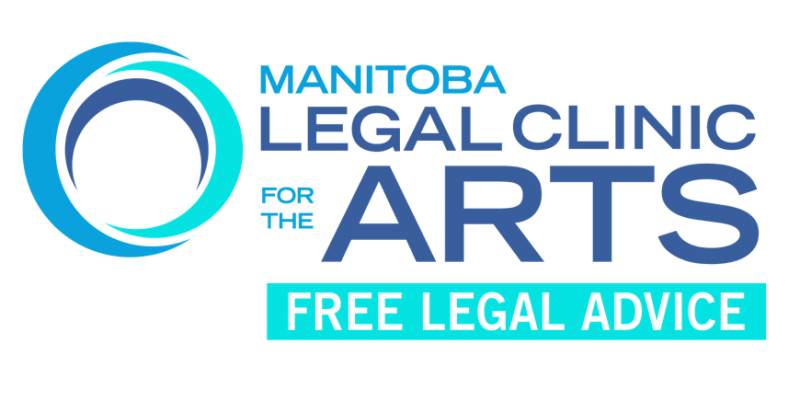 Manitoba Legal Clinic for the Arts logo designed by Winnipeg artists Roberta Landreth.