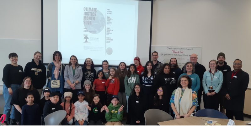 Group of students from Manitoba's Public Schools Climate Justice Forum