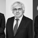 A composite of five black and white portraits of Bryan Schwartz