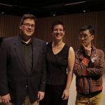 ASL Co-Founders Michael Park, Alison d'Amato, and Ray Hsu stand in a row smiling at the camera