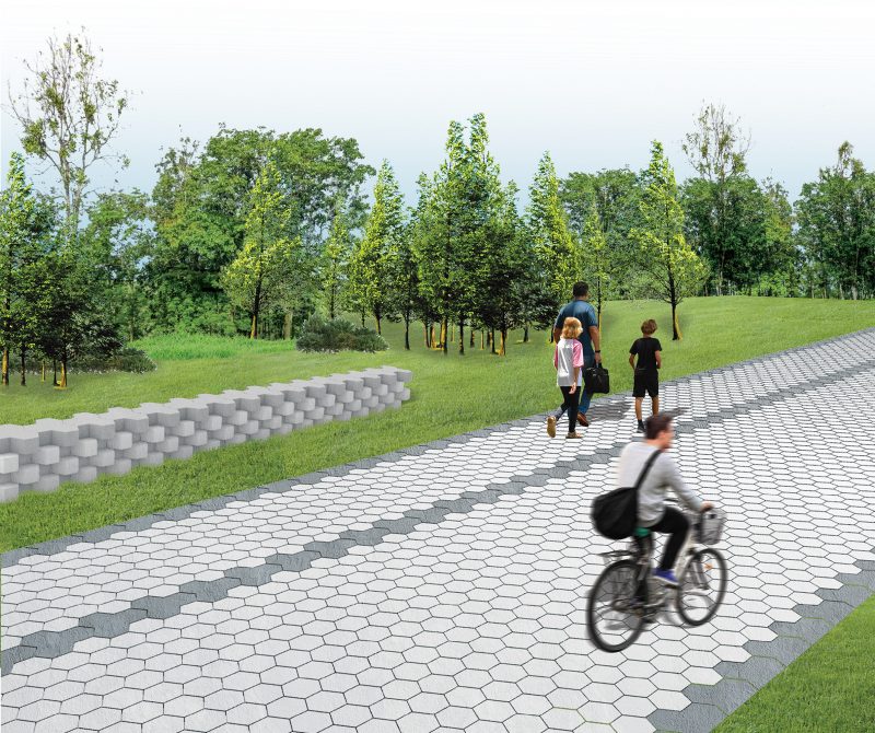 Rendering of Clover pavers.
