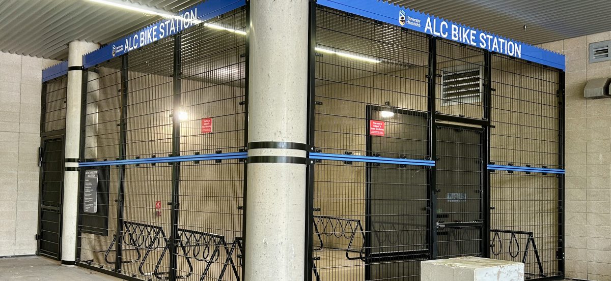 Bike cage at the Active Living Centre