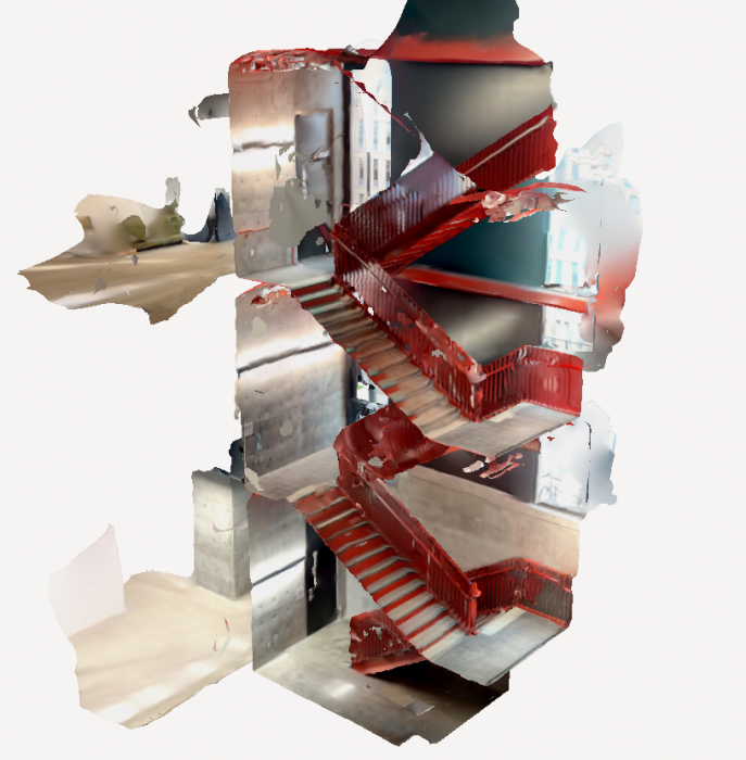 Preliminary photogrammetry (3D scan) of the Stanley Pauley Engineering Building staircase.