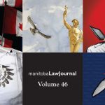 A composite image comprised of five different covers from five different issues of the Manitoba Law Journal Volume 46