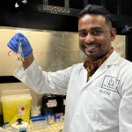 Ruchira Nandasiri and his team are responsible for profiling and optimizing growing conditions for the OCN smart farm to create vegetables that may combat the progression of diabetes. (Karen Pauls/CBC)