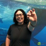 Elise Watchorn from the Canadian Fossil Discovery Centre (CDFD) in Morden holds a recently found shark tooth of a species not known in Manitoba until now