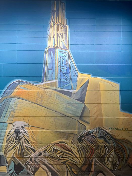 Mural detail of Canadian Museum for Human Rights and Beavers