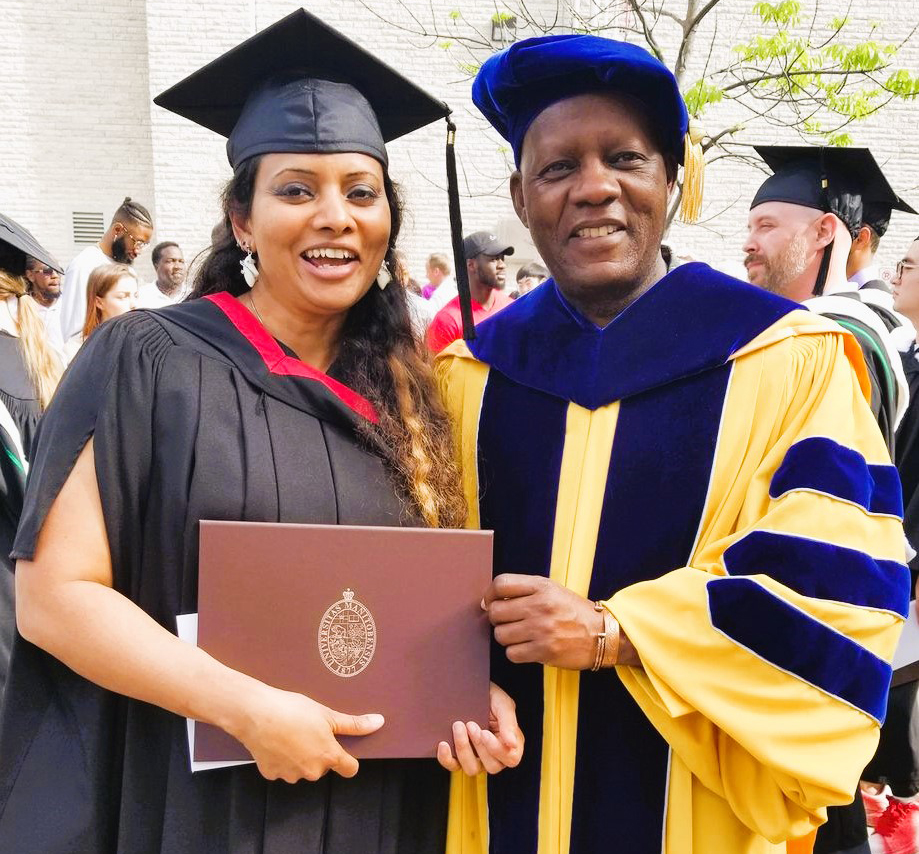 Anamika Anwesha receiving her master's degree