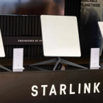 Starlink satellite antennas are seen at the Internationale Funkausstellung (IFA), the international trade show for consumer electronics and home appliances, on Aug. 31, 2023 in Berlin. Photo by ODD ANDERSEN /AFP via Getty Images