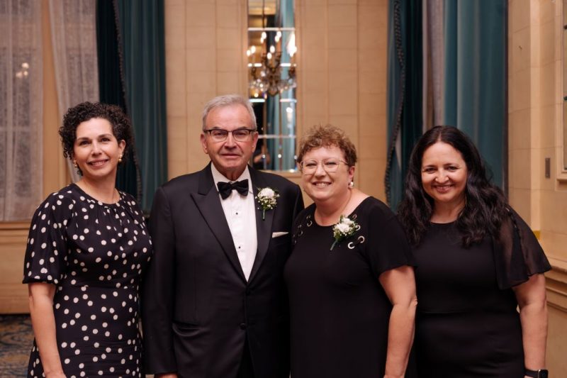 Left to right: UM dentistry dean Dr. Anastasia Kelekis-Cholakis, honoree Dr. Heinz Scherle, honoree Cindy Isaak-Ploegman and UM dental hygiene director Mary Bertone celebrate at the awards gala.