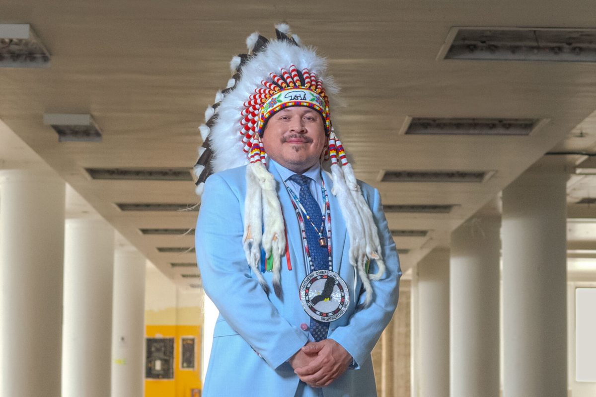 Grand Chief Jerry Daniels poses in the Hudson's Bay building in downtown Winnipeg.