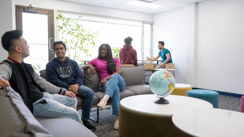 International and exchange students meeting in the Tony T.K. Lau Global Lounge - International Centre