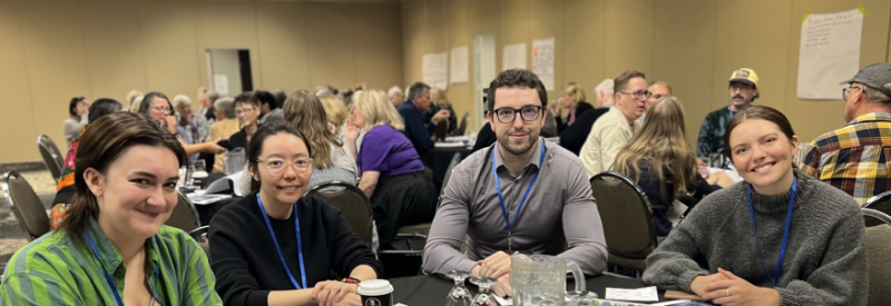 Mari Padeanu (Emerging Manitoba Artist); Kassandra Taverner (3L), Mathew O’Connor (3L) Cassidy Mann (Indigenous Music Development Coordinator, Manitoba Music)