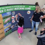 Children interact with an agriculture theme educational display