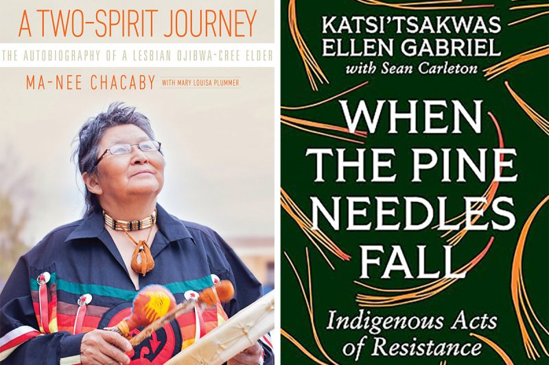 Image is the book covers for A Two-Spirit Journey and When the Pine Needles Fall.